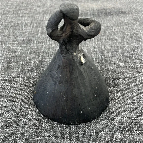 Mexico Black Pottery Barro Woman Folk Art Handmade Bell Vintage - Picture 4 of 6